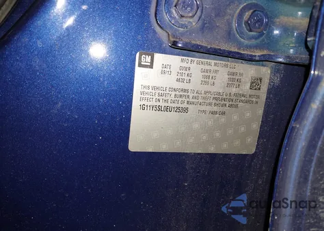 2014 Chevrolet Impala 1Ls z USA, uszkodzony, nr VIN 1G11Y5SL0EU125395